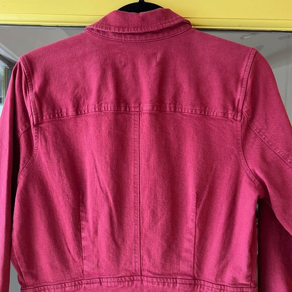 Madewell Garment Dyed Denim Slim Coverall Jumpsuit Long Sleeve Red Size 6 - Picture 7 of 9